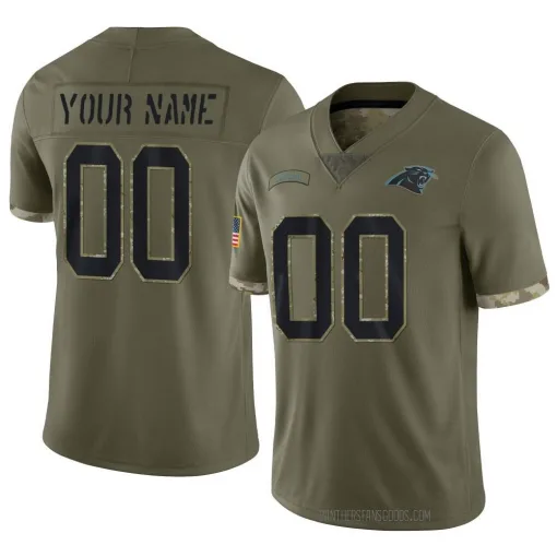 Carolina Panthers Customized Men's Limited Olive 2022 Salute To Service ...